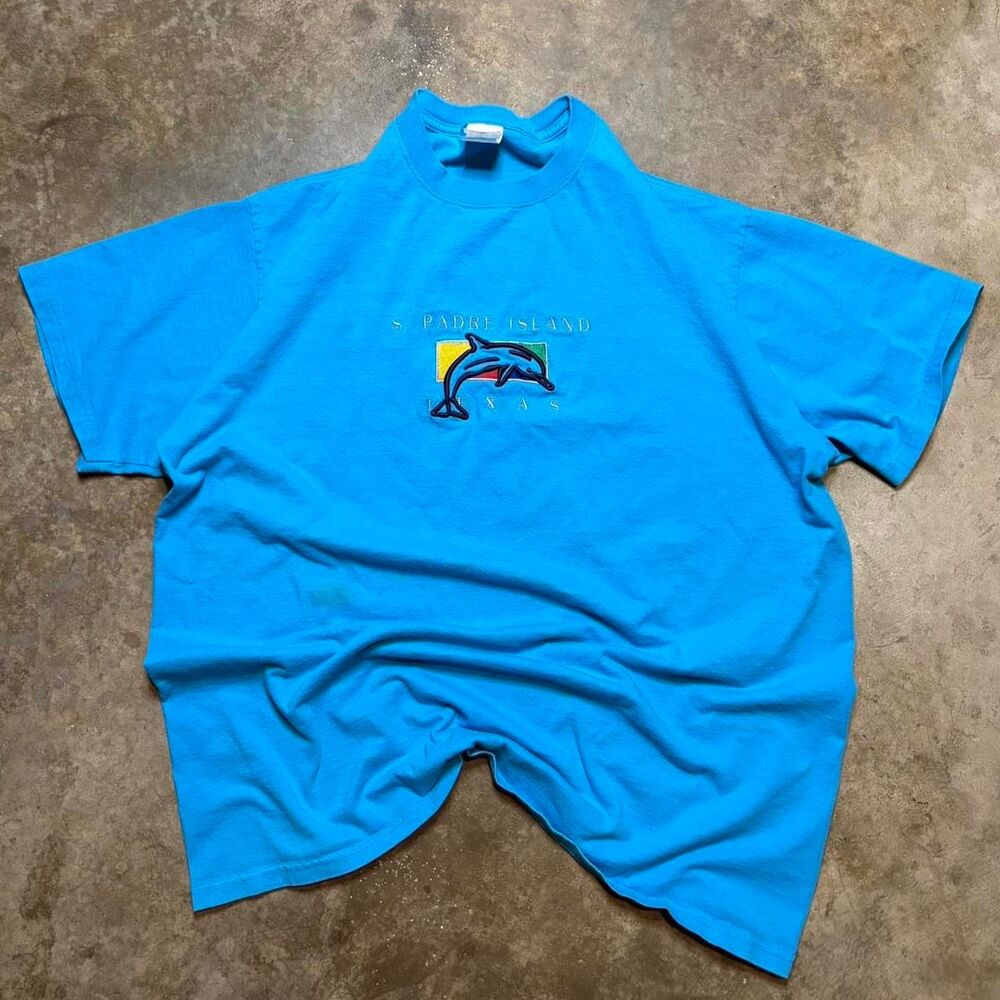 Vintage blue South Padre retro beach t-shirt
